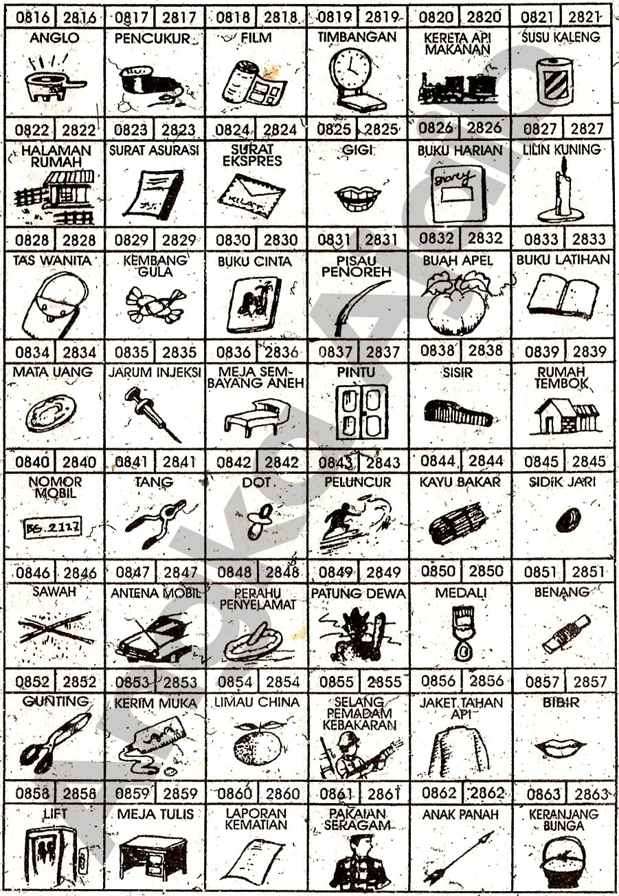 Buku Mimpi 4D Bergambar Angka 0816 - 0863 & 2816 - 2863